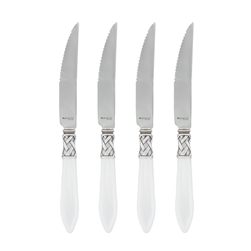 Vietri Aladdin Antique White Steak Knives - Set of 4 - ALD-9824W