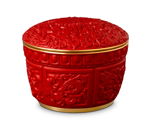 L'Objet Luminescence Chinoiserie Cinnabar Candle