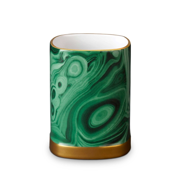 L'Objet Library Malachite Pencil Cup