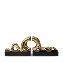 L'Objet Library Snake Gold Bookend Set