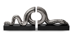 L'Objet Library Snake Platinum Bookend Set