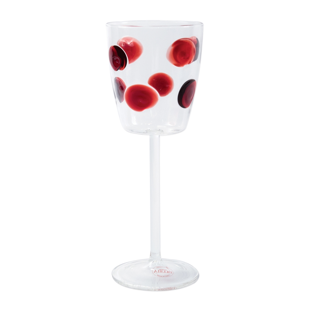 Vietri Drop Wine Glass - Red - DRP-5420R