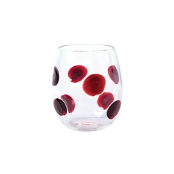 Vietri Drop Stemless Wine Glass - Red - DRP-5421R