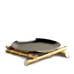 L'objet 14" Round Platter on 24K Gold Bambou Stands