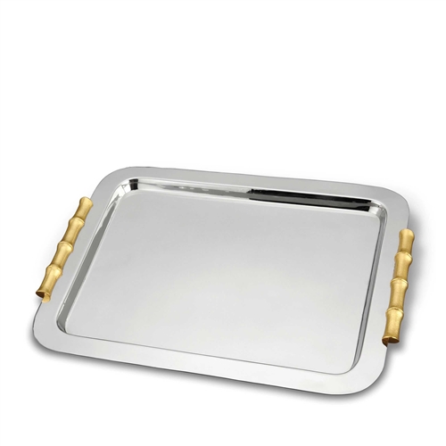 L'objet Bambou 24K Gold-plate Rectangular Tray