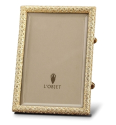 L'Objet Yellow Crystals On Gold Plated Rectangular 8x10 Frame