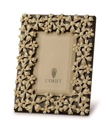 L'objet Gold Plated Garland Frame with Yellow Crystals 2x3