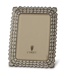 L'Objet Deco Noir 4 x 6 Photo Frame Oxidized Platinum w/ Swarovski Crystals