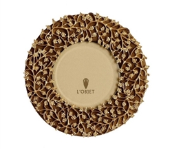 L'Objet Lorel Gold Plated & Suede backed Frame Round