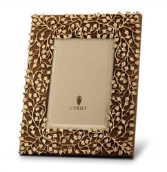 L'Objet Lorel Gold Plated & Suede Backed Photo Frame 4x6