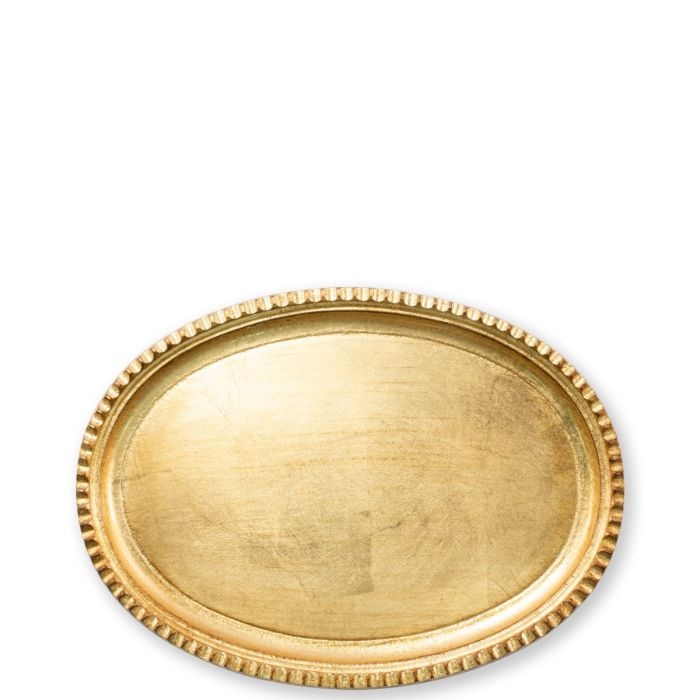 Florentine Wooden Acces Gold Small Oval Tray