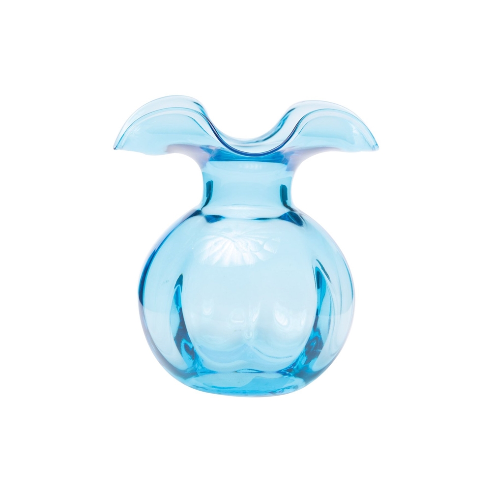 Hibiscus Glass Aqua Bud Vase - HBS-8580AQ-GB
