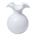 Hibiscus Glass White Medium Fluted Vase - HBS-8582W