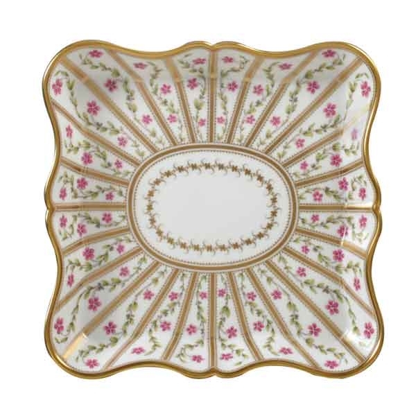 Bernardaud Roseraie Square Scalloped Tray