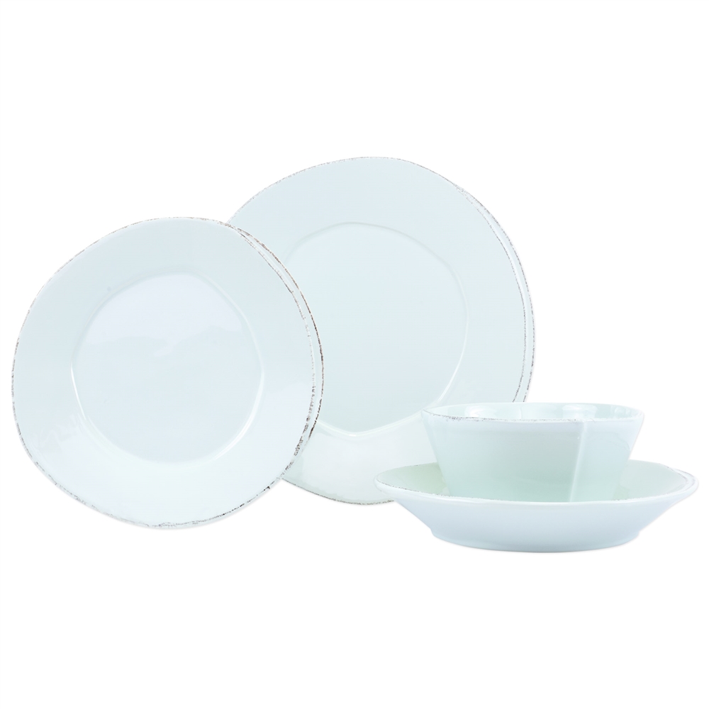 Vietri Lastra Aqua Four-Piece Place Setting