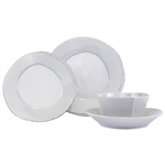 Vietri Lastra Light Gray Four-Piece Place Setting - LAS-2600LGS-4