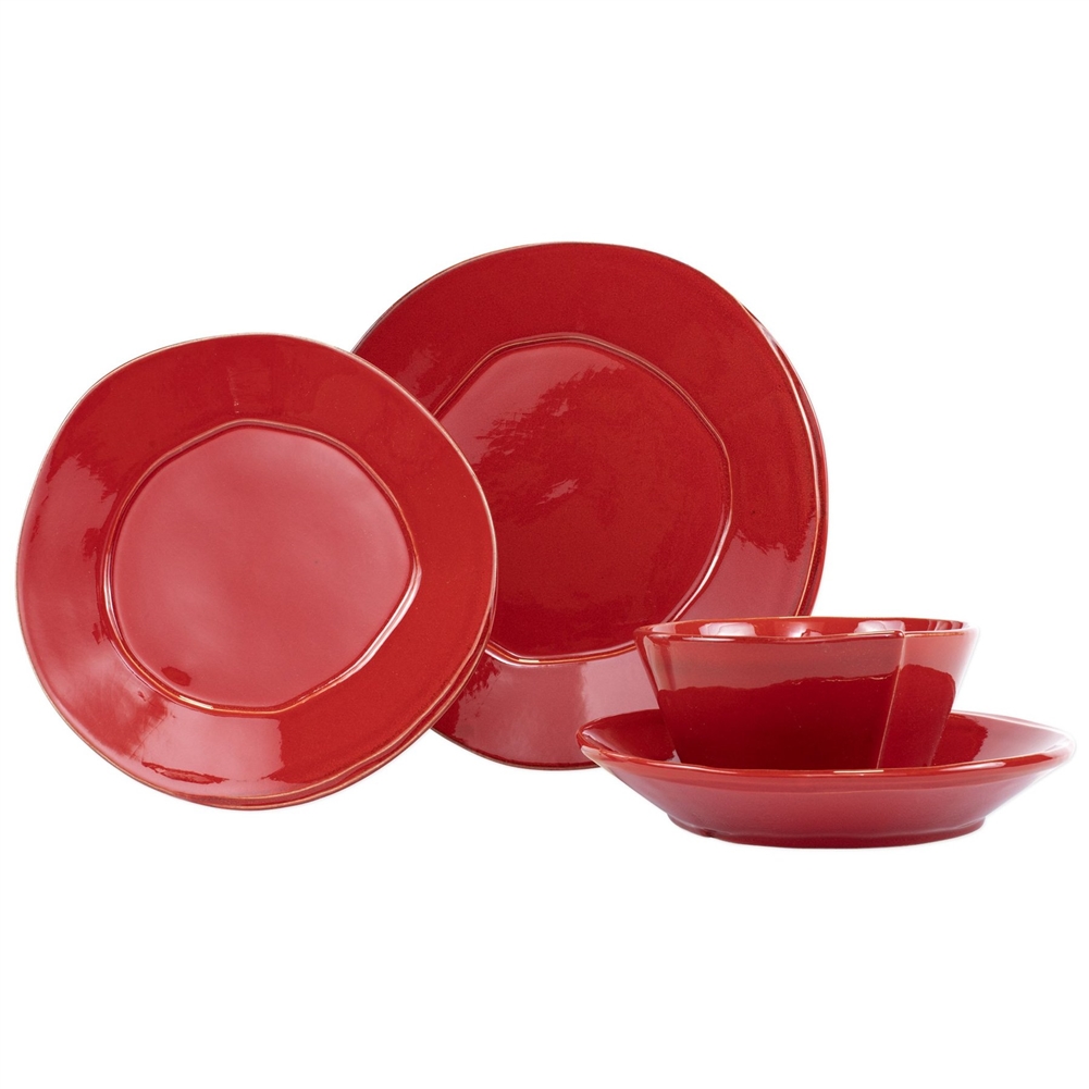 Vietri Lastra Red Four-Piece Place Setting - LAS-2600RS-4