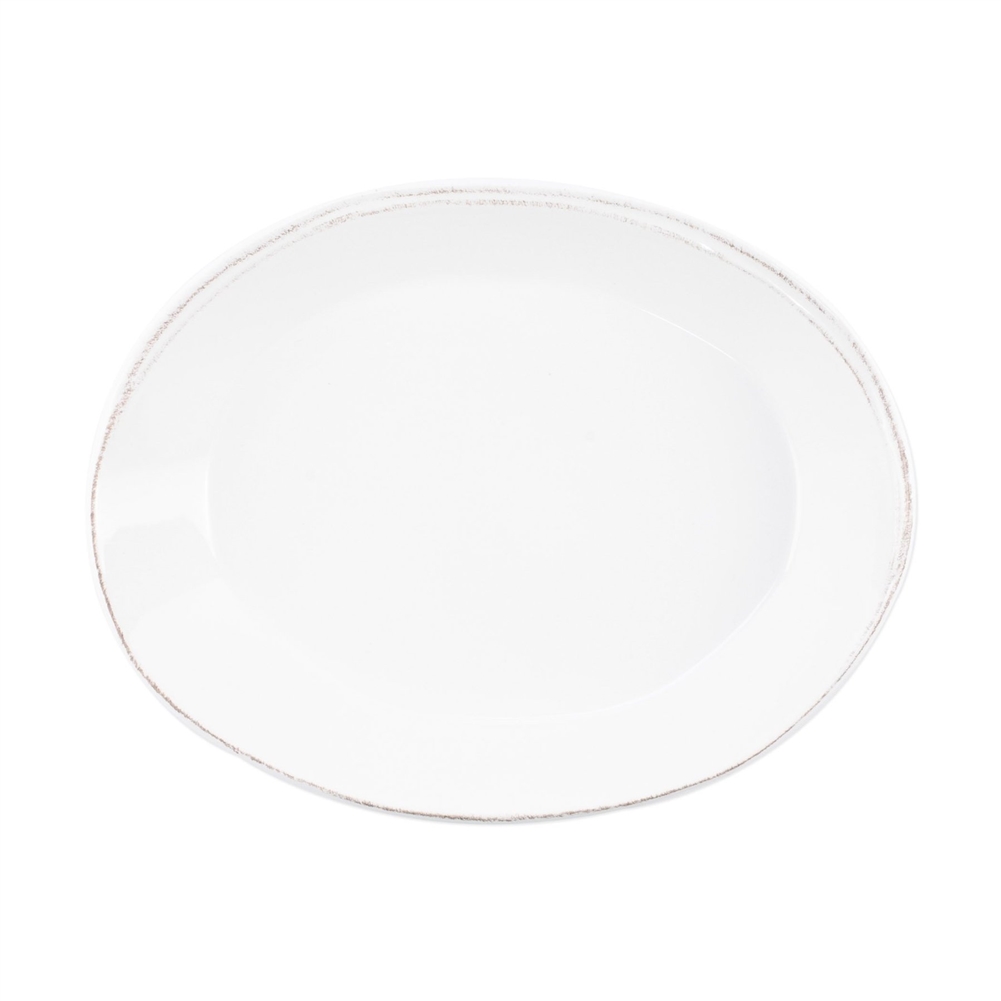 Vietri Lastra White Small Oval Baker - LAS-26055W