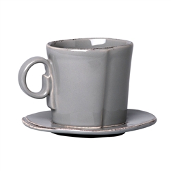 Vietri Lastra Gray Espresso Cup & Saucer