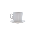 Vietri Lastra Light Gray Espresso Cup & Saucer - LAS-2609LG