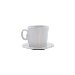 Vietri Lastra Light Gray Espresso Cup & Saucer - LAS-2609LG
