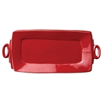 Vietri Lastra Red Handled Rectangular Platter - LAS-2623R