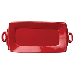 Vietri Lastra Red Handled Rectangular Platter - LAS-2623R