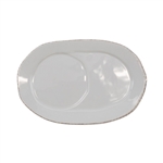 Vietri Lastra Light Gray Oval Tray - LAS-2624LG