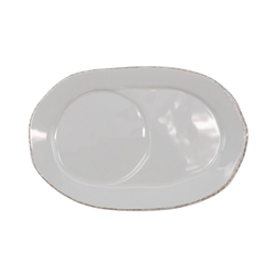 Vietri Lastra Light Gray Oval Tray - LAS-2624LG