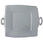 Vietri Lastra Gray Handled Square Platter