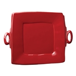 Vietri Lastra Red Handled Square Platter - LAS-2628R