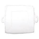 Vietri Lastra White Handled Square Platter