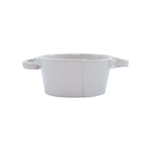 Vietri Lastra Light Gray Small Handled Bowl - LAS-2651LG