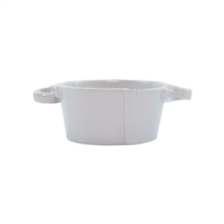 Vietri Lastra Light Gray Small Handled Bowl - LAS-2651LG