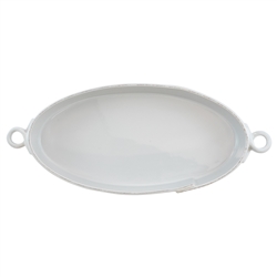 Vietri Lastra Light Gray Handled Oval Baker - LAS-2655LG