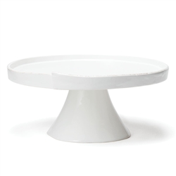 Vietri Lastra White Large Cake Stand