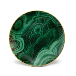 L'Objet Malachite Canape Plate Set of 4