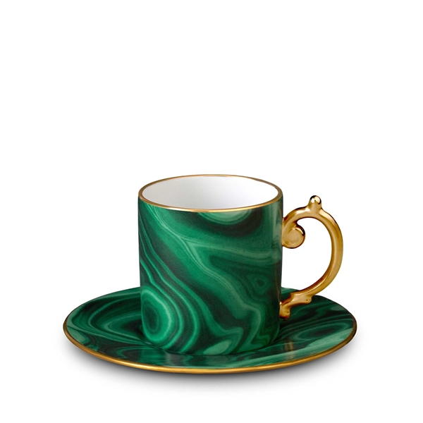 L'Objet Malachite Espresso Cup and Saucer