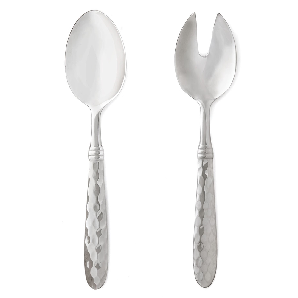 Vietri Martellato tainless Steel Salad Server Set