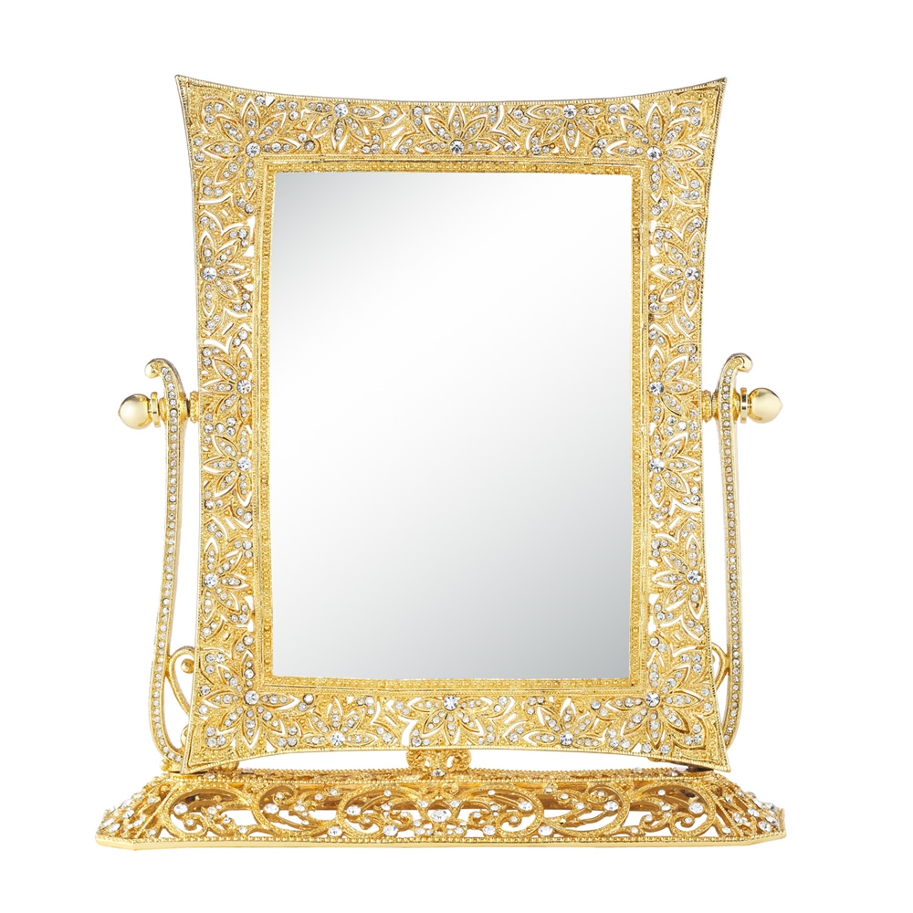 Olivia Riegel Gold Windsor Magnified Standing Mirror