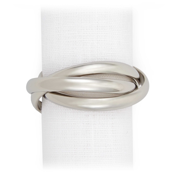 L'Objet Three Platinum Napkin Rings Set of 4