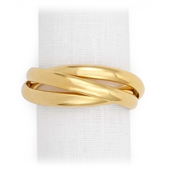 L'Objet Three Gold Plated Napkin Rings Set of 4