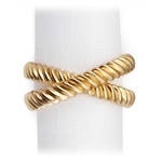 L'Objet Deco Twist Gold Plated Napkin Rings, Set/4