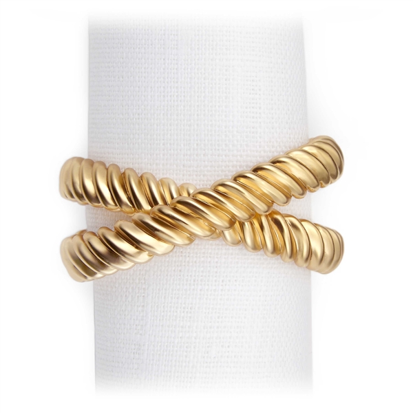L'Objet Deco Twist Gold Plated Napkin Rings, Set/4