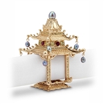 L'Objet Gold Plated Pagoda Napkin Rings, Set/2