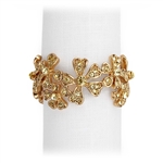 L'Objet Gold Plated Garland Napkin Rings, Yellow Swarovski Crystals Set/4