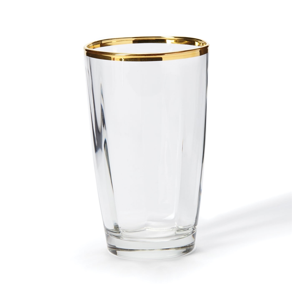 Vietri Optical Gold Highball Glass