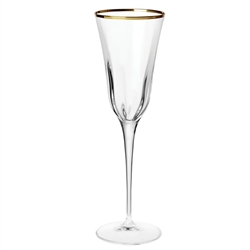 Vietri Optical Gold Champagne Flute