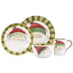 Vietri Old St. Nick Green Hat Four-Piece Service for One - OSN-7800BS-4