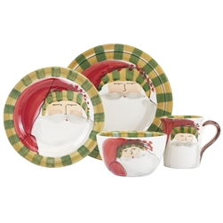 Vietri Old St. Nick Striped Hat Four-Piece Service for One - OSN-7800DS-4